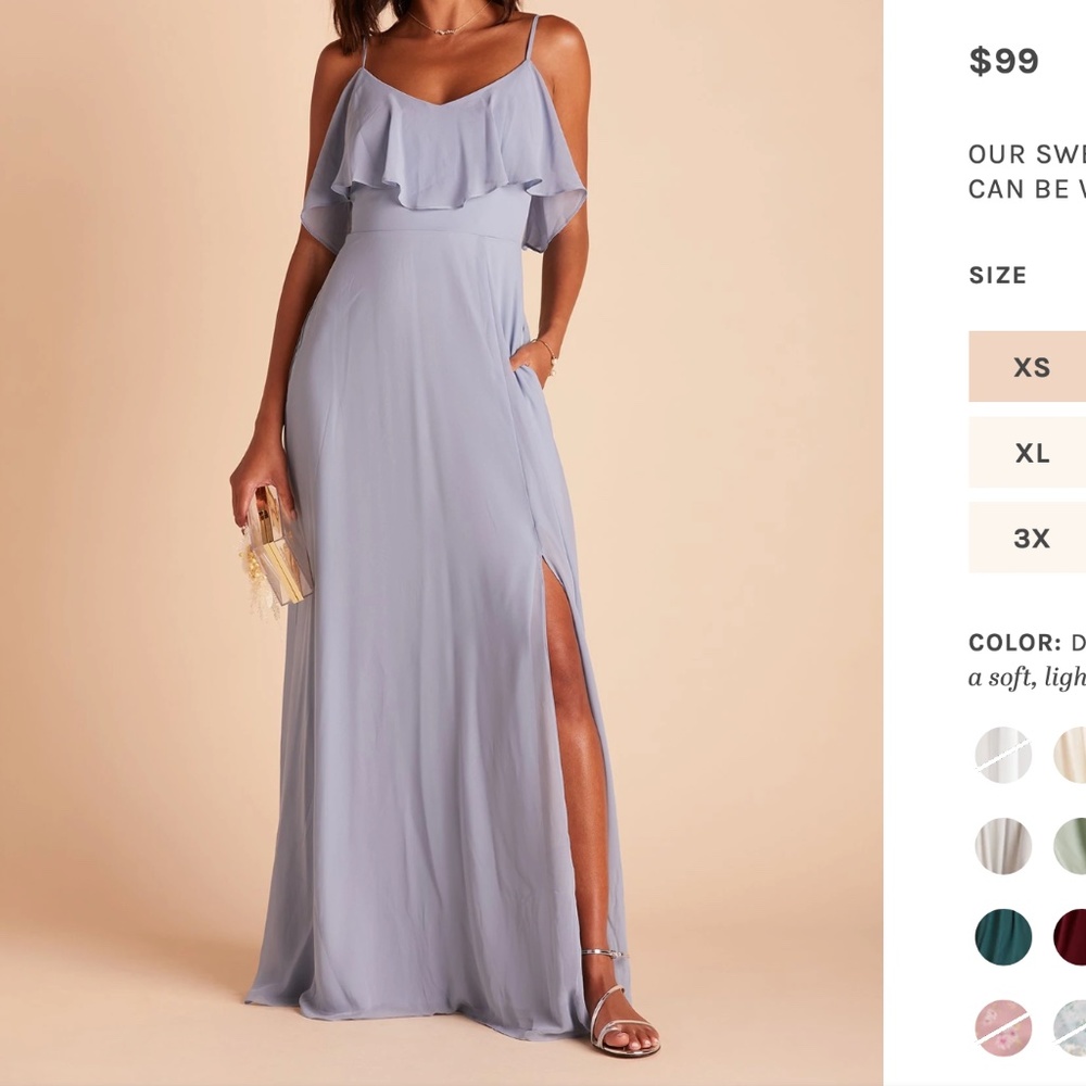 Birdy Grey Jane Convertible Chiffon Dress- Dusty Blue